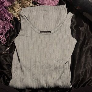 Almost Famous Ribbed Midi Dress - Soft Gray